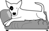 Bullterrier On Couch Clip Art